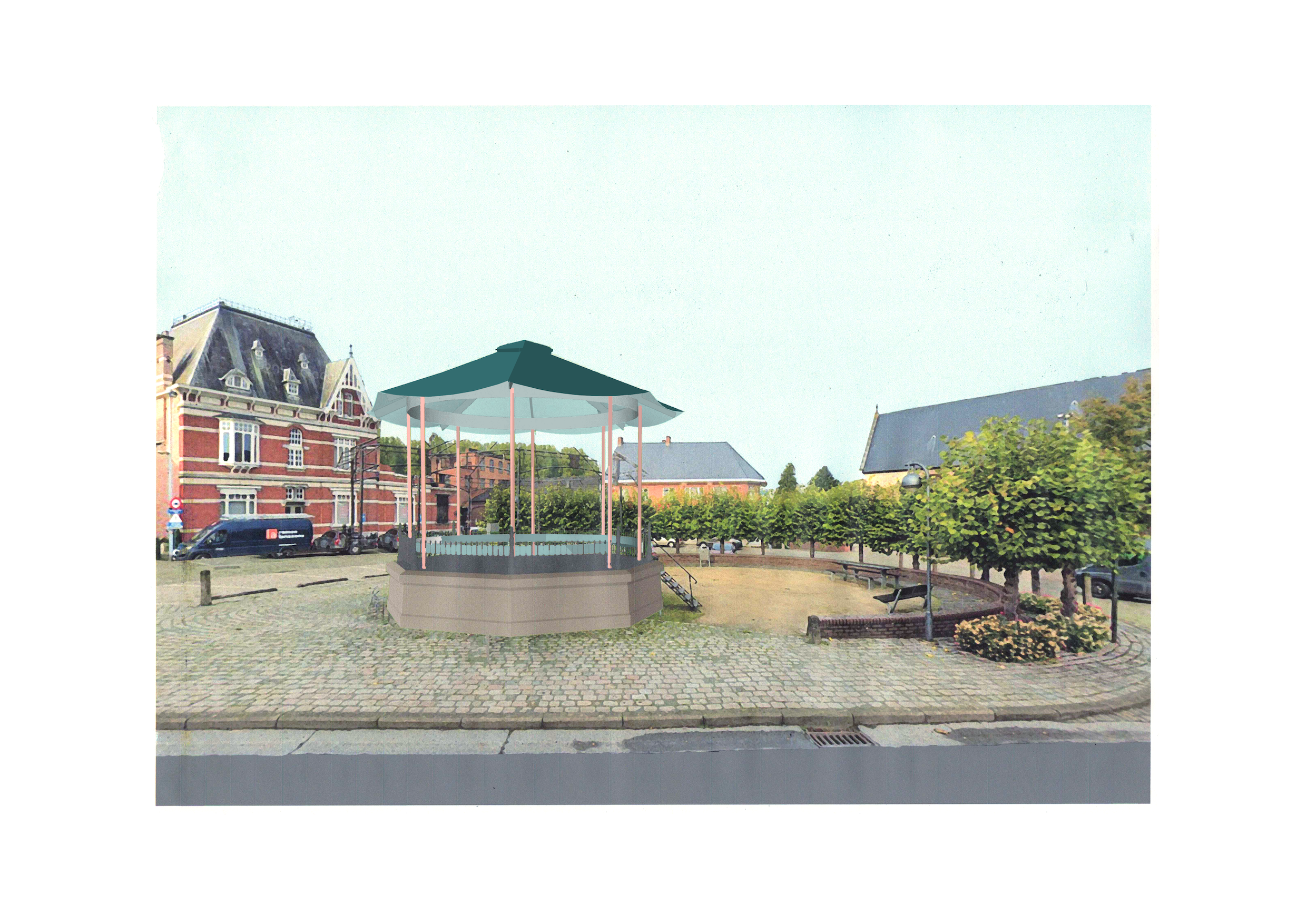 Het kleurenpalet Groen, blauw en roze