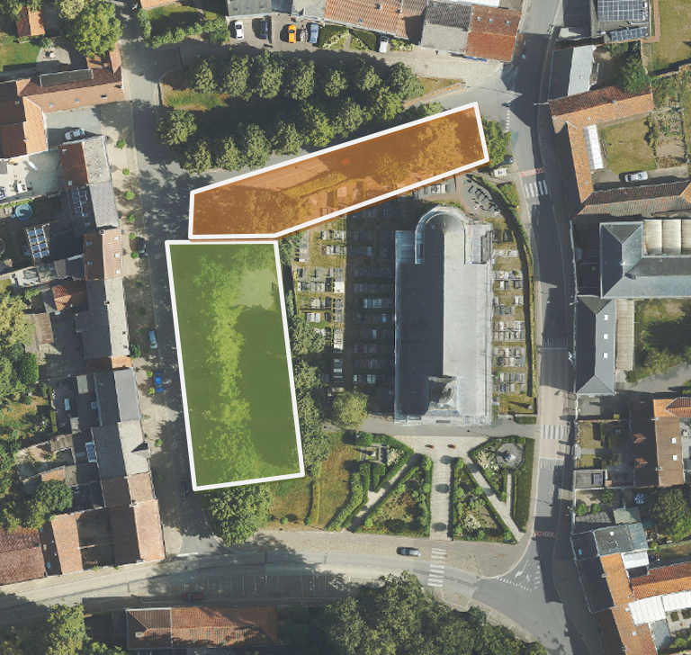 Situatieschets: twee zones Steenhuize-Wijnhuize